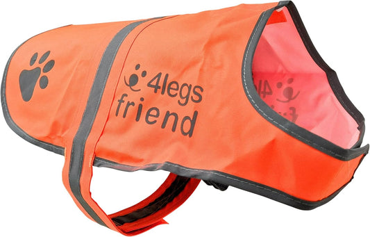 Upgraded Reflective Dog Vest. Hi-Visibility, Fluorescent Blaze Orange Dog Vest Helps Protect Your Best Friend. Safeguard Your PUP from Motorists & Hunting Accidents, on or off Leash by