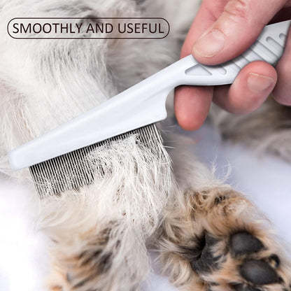 6 Pieces Pet Lice Combs Dog Grooming Flea Comb Cat Tear Stain Comb for Removal Dandruff, Hair Stain, Nit (White, Yellow, Green, Purple, Orange, Dark Blue)